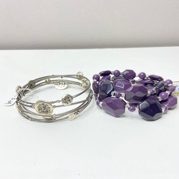 Lot NEW $63 Retired Premier Designs Stretch Bracelets Grapevine Bangles - Picture 1 of 6